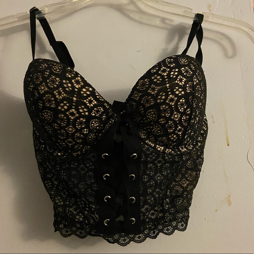 Padded demi-bust crop top